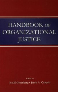 cover of the book Handbook of Organizational Justice