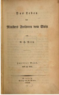 cover of the book Das Leben des Ministers Freiherrn vom Stein / 1807-1812