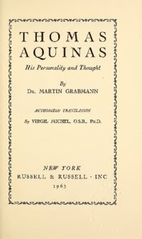 cover of the book Thomas Aquinas - His Personality and Thought