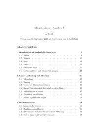 cover of the book Skript: Lineare Algebra I