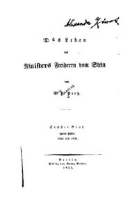 cover of the book Das Leben des Ministers Freiherrn vom Stein / 1829 bis 1831