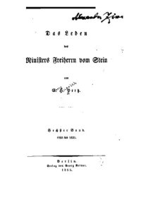 cover of the book Das Leben des Ministers Freiherrn vom Stein / 1823 bis 1831