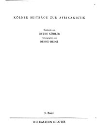 cover of the book The Eastern Nilotes: Linguistic and Historical Reconstructions