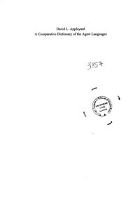 cover of the book A Comparative Dictionary of the Agaw Languages