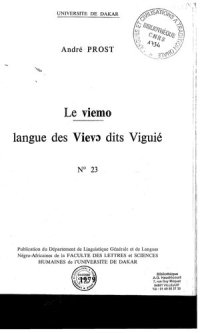 cover of the book Le viemo : langue des Vievɔ dits Viguié