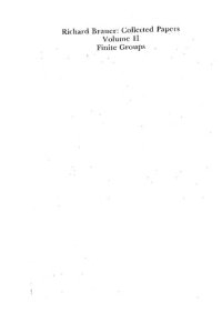 cover of the book Richard Brauer: Collected Papers: Finite Groups (Volume 2) (Mathematicians of Our Time)