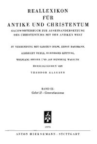 cover of the book Reallexikon für Antike und Christentum: Sachwörterbuch zur Auseinandersetzung des Christentums mit der antiken Welt. Band IX, Gebet II-Generatianismus