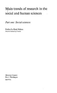 cover of the book Main trends of research in the social and human sciences. Part one: Social sciences