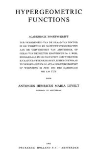 cover of the book Hypergeometric functions