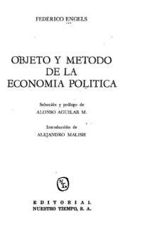 cover of the book Objeto y método de la economía política