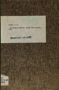 cover of the book Christmas Broadcast by His Excellency Lt.-Col. C. Odumegwu Ojukwu. Sunday 22nd December, 1968