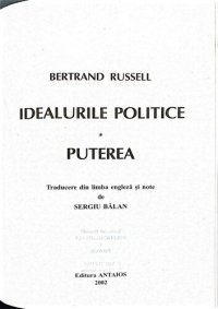 cover of the book Idealurile politice. Puterea