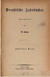 cover of the book Preußische Jahrbücher