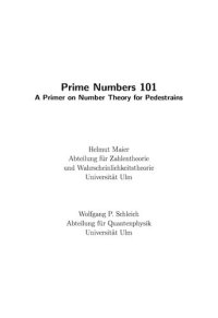 cover of the book Prime Numbers 101. A Primer on Number Theory for Pedestrains