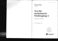 cover of the book Test für medizinische Studiengänge I: Originalversion I des TMS