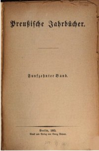 cover of the book Preußische Jahrbücher