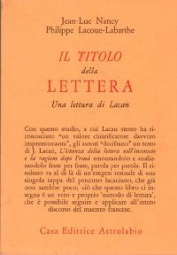 cover of the book Il titolo della lettera. Una lettura di Lacan