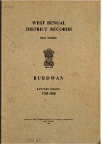 cover of the book Burdwan : letters issued, 1788-1800