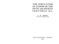 cover of the book The population of Athens in the fifth and fourth centuries