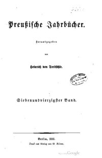 cover of the book Preußische Jahrbücher