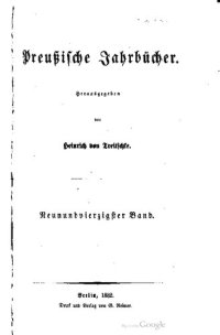 cover of the book Preußische Jahrbücher