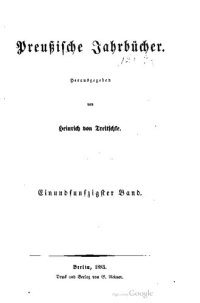 cover of the book Preußische Jahrbücher