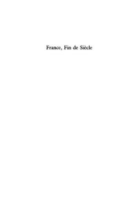 cover of the book France, Fin de Siècle