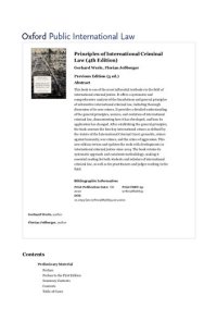 cover of the book Principles of International Criminal Law