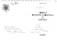 cover of the book Zbirka rešenih zadataka iz statike