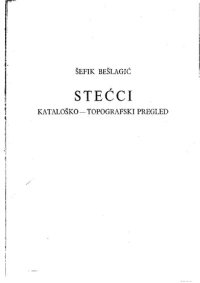 cover of the book Stećci: kataloško-topografski pregled