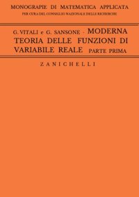 cover of the book MODERNA TEORIA DELLE FUNZIONI DI VARIABILE REALE PARTE PRIMA