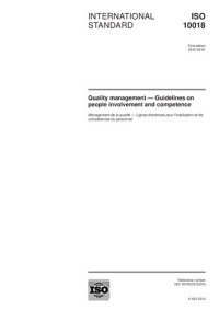 cover of the book ISO 10018:2012: Quality management - Guidelines on people involvement and competence