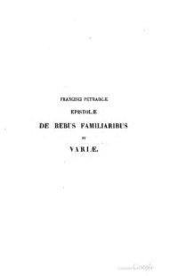 cover of the book Epistolae de rebus familiaribus et Variae