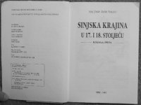 cover of the book Sinjska krajina u XVII i XVIII stoljeću