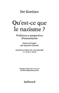 cover of the book Qu'est-ce que le nazisme? Problèmes et perspectives d'interprétation