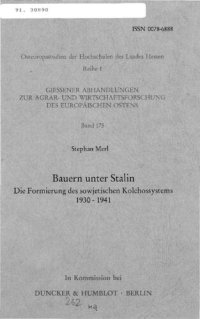 cover of the book Bauern unter Stalin : Die Formierung des sowjetischen Kolchossystems 1930-1941