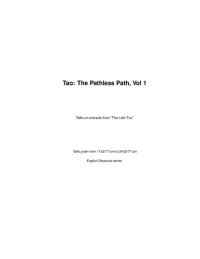 cover of the book Tao. The Pathless Path by Osho Vol 1