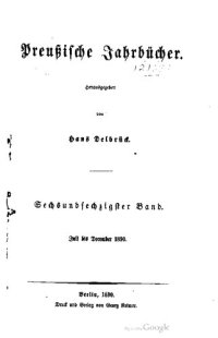 cover of the book Preußische Jahrbücher