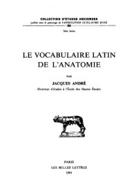 cover of the book Le vocabulaire latin de l'anatomie