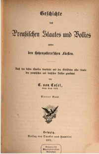 cover of the book Geschichte des Preußischen Staates und Volkes unter den Hohenzollernschen Fürsten