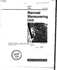 cover of the book Manned Maneuvering Unit. User's Guide