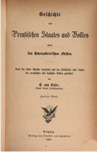 cover of the book Geschichte des Preußischen Staates und Volkes unter den Hohenzollernschen Fürsten