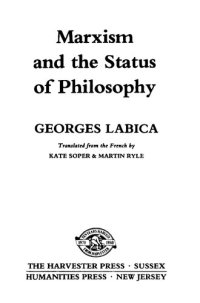 cover of the book Marxism and the Status of Philosophy