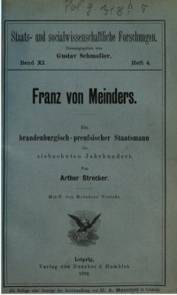 cover of the book Franz von Meinders : Ein brandenburgisch-preußischer Staatsmann im siebzehnten Jahrhundert