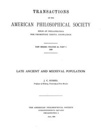 cover of the book Late ancient and medieval population