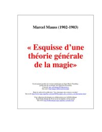 cover of the book Esquisse d'une théorie générale de la magie