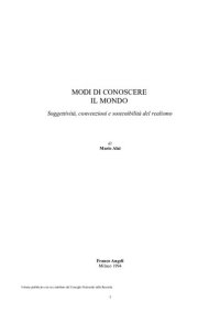 cover of the book Modi di conoscere il mondo. Soggettività, convenzioni e sostenibilità del realismo