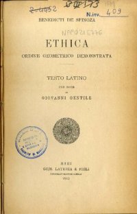 cover of the book Ethica. Ordine geometrico demonstrata