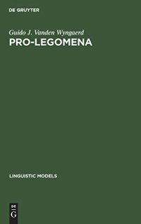 cover of the book PRO-legomena (Linguistic Models)