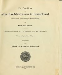 cover of the book Zur Geschichte der alten Handelsstraßen in Deutschland : Versuch einer quellenmäßigen Darstellung